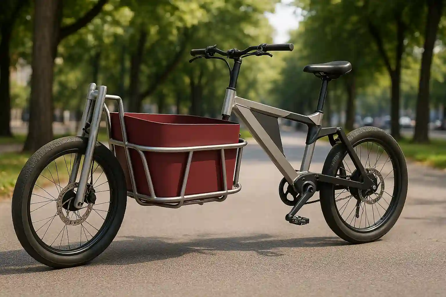 Render frontal bicicleta de carga